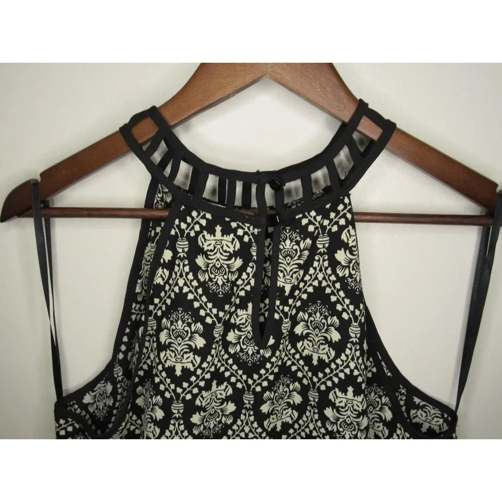 Beautiful Damask Print Sleeveless Monteau Dress NWOT! Size Lg. - Picture 4 of 7